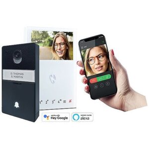 Comelit HFX-700W Door Station Kit with Mini Hands-Free Wi-Fi Monitor, Simplebus Wire