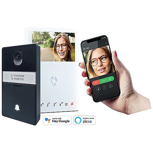 Comelit HFX-700W Comelit HFX-700W Door Station Kit with Mini Hands-Free Wi-Fi Monitor, Simplebus Wire